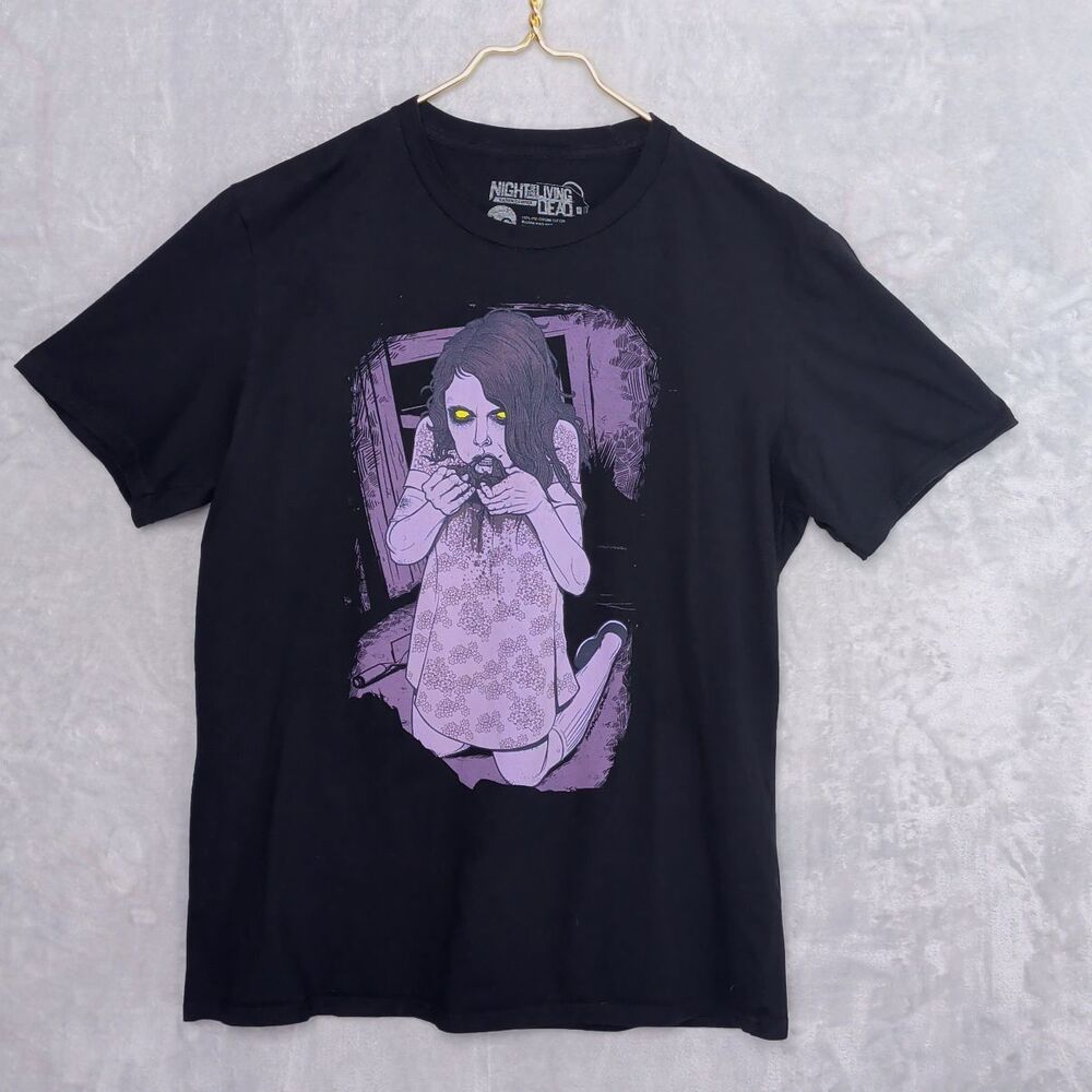 FRIGHT RAGS Night of The Living Dead Karen Cooper Tee Size L Munk One Black